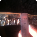 Найденное расслоение металла на газопроводе.